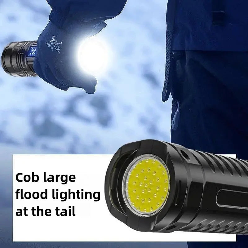 KEWEN 10000W Built In Battery Flashlight Emergency Spotlight 9km