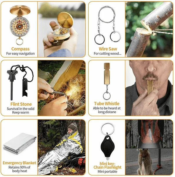 14 In 1 Outdoor Emergency Survival Kit Camping And Hiking