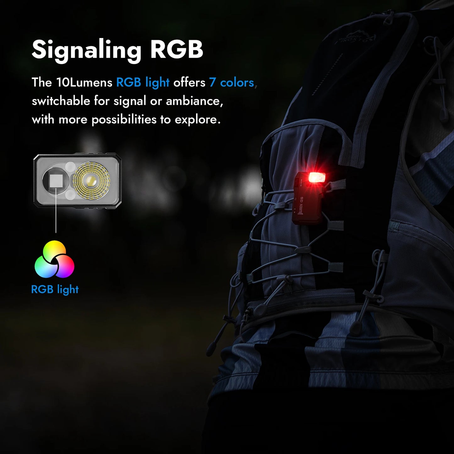 WUBEN G5 Rechargeable EDC Flashlight with RGB Light