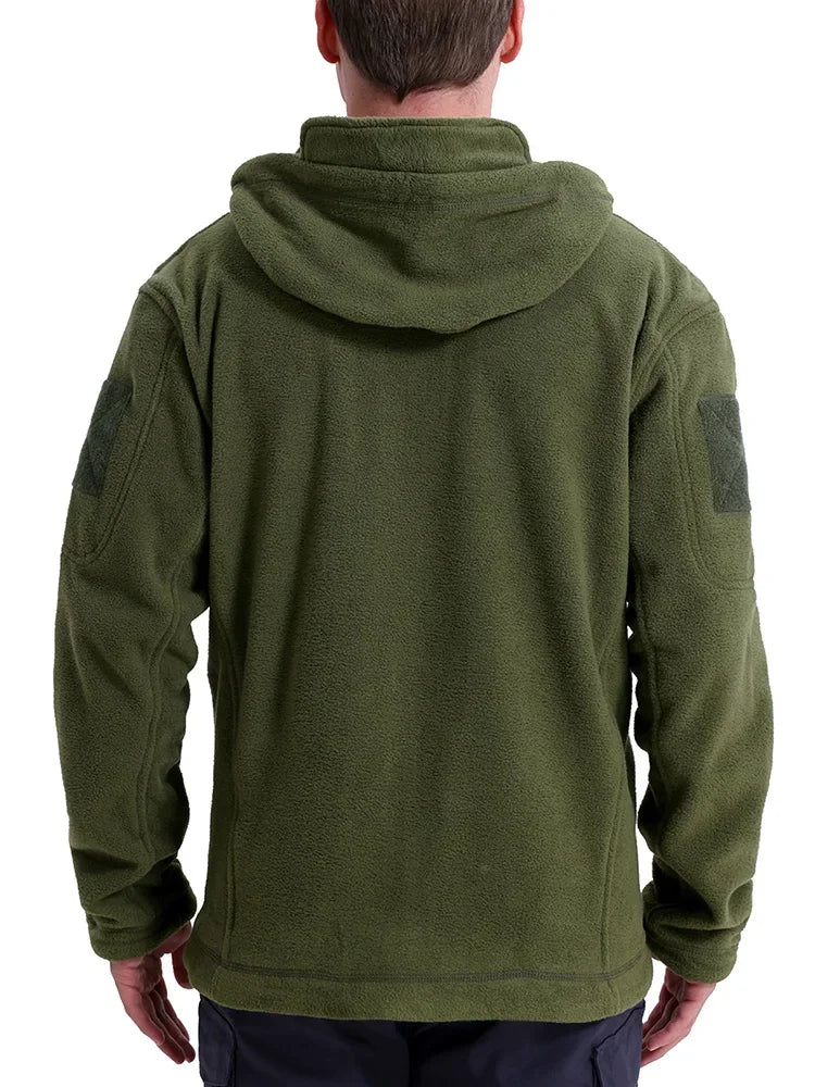 Mens Fleece Hunting Jacket Warm Full Zip Outdoor Tactical Coat