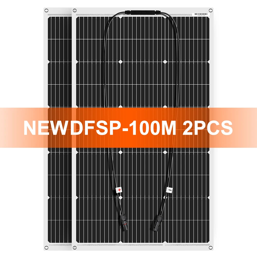DOKIO Waterproof 100W Flexible Monocrystalline Solar Panel