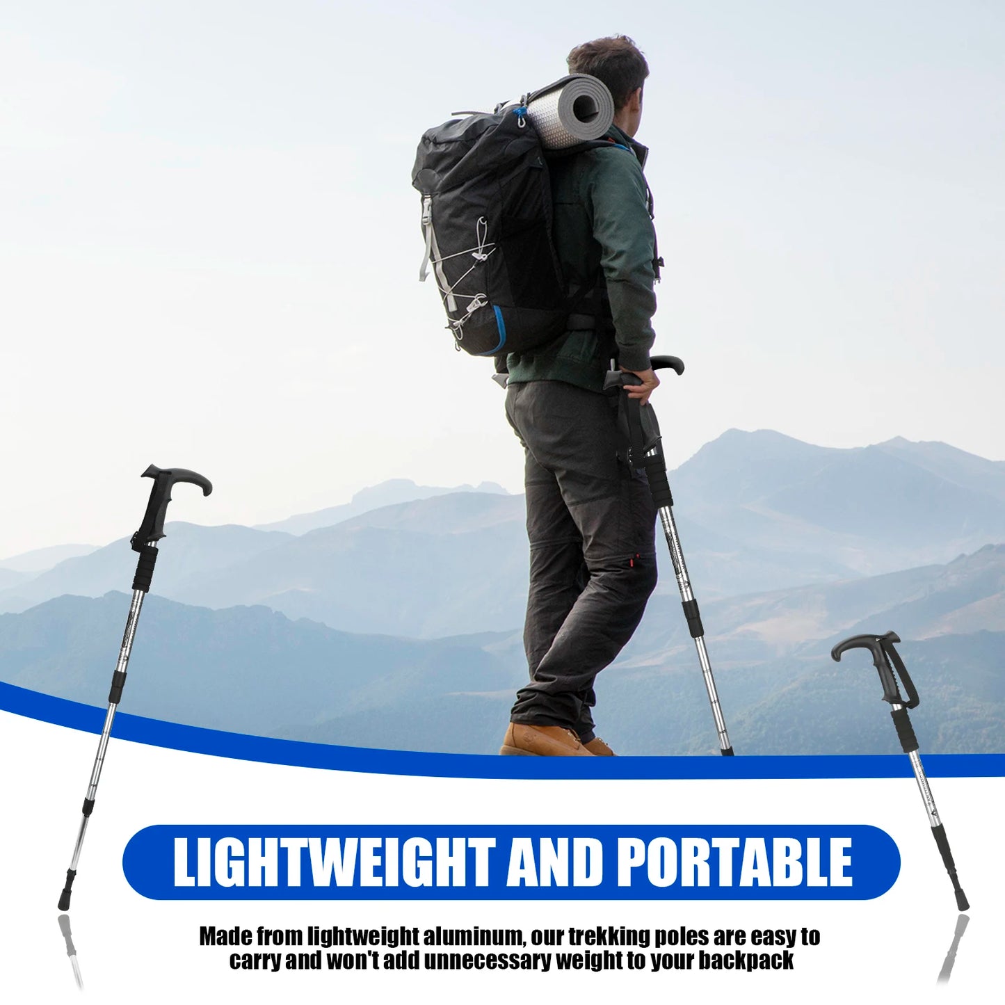 Telescopic Trekking Poles for Steep Climbs