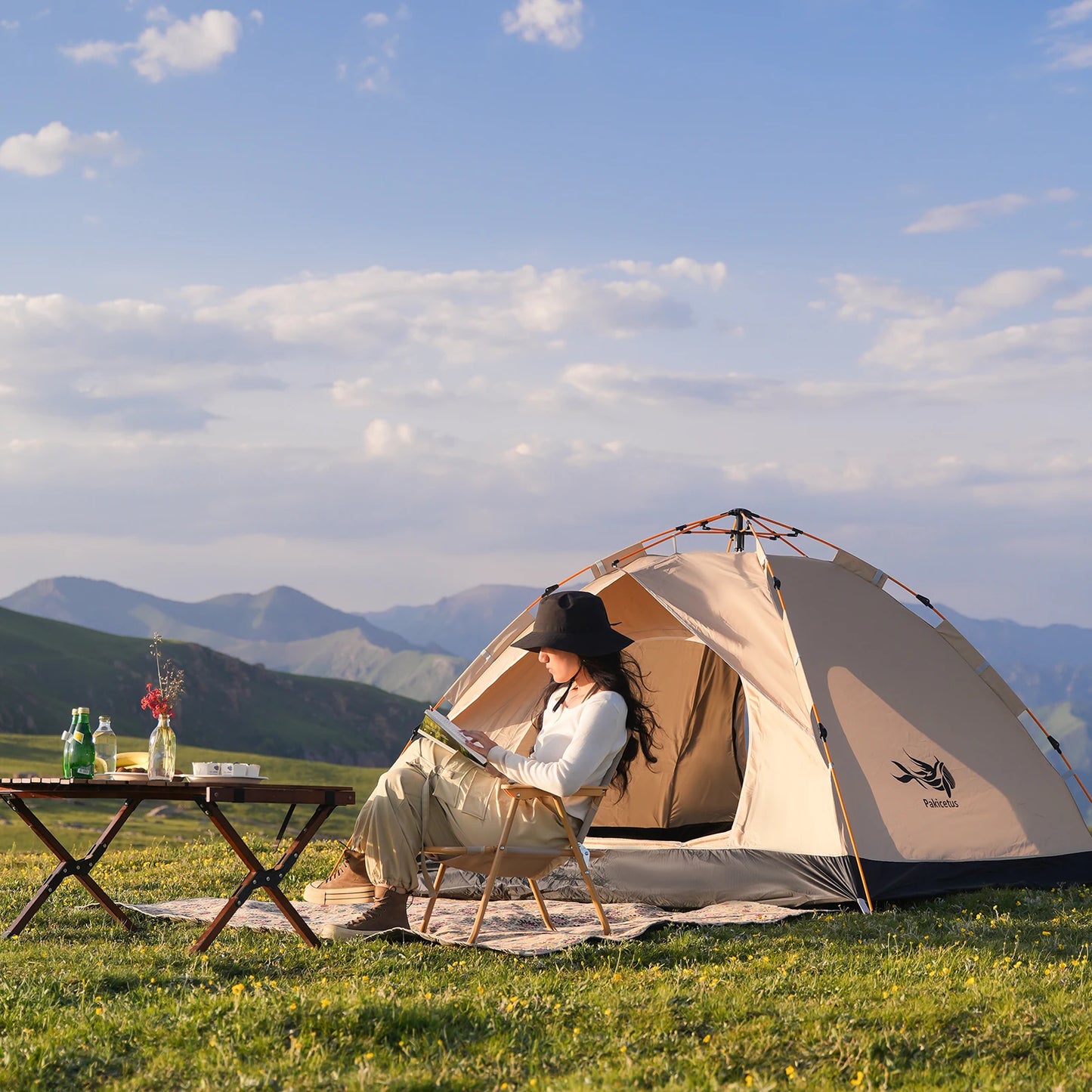 Pakicetus Instant Golden Tent Portable Sun Rain Shelter For Beach Camping