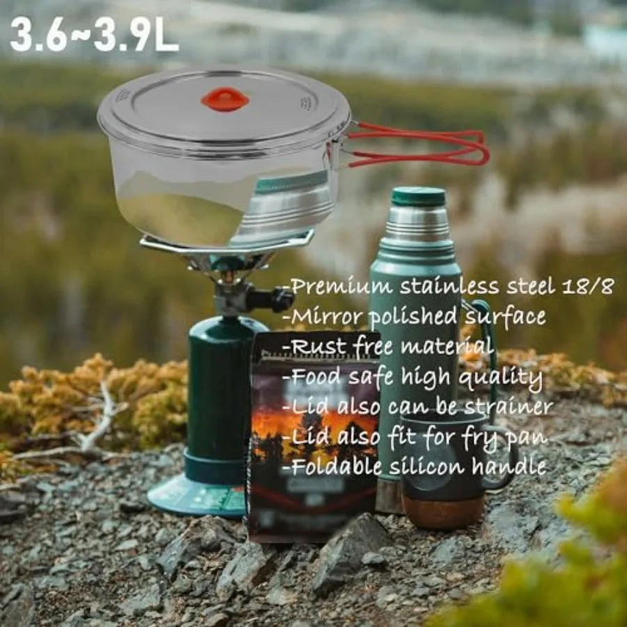 OLOEY Nesting 11 Pcs Camping Cookware Set For Outdoor Meals