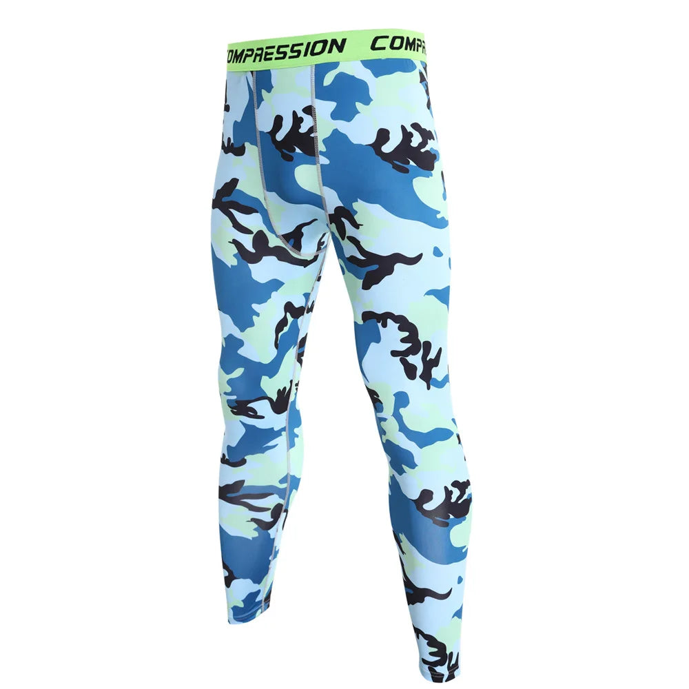 NONECN Men's Camouflage Running Compression Leggings