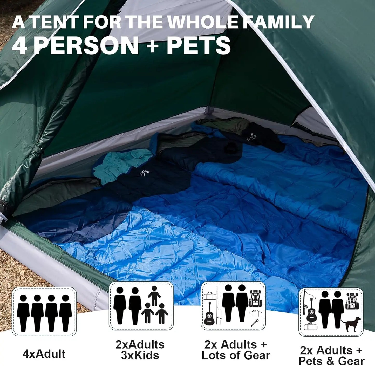 Lightweight Canvas Dome Tent Waterproof Easy Setup For Camping And Hiking