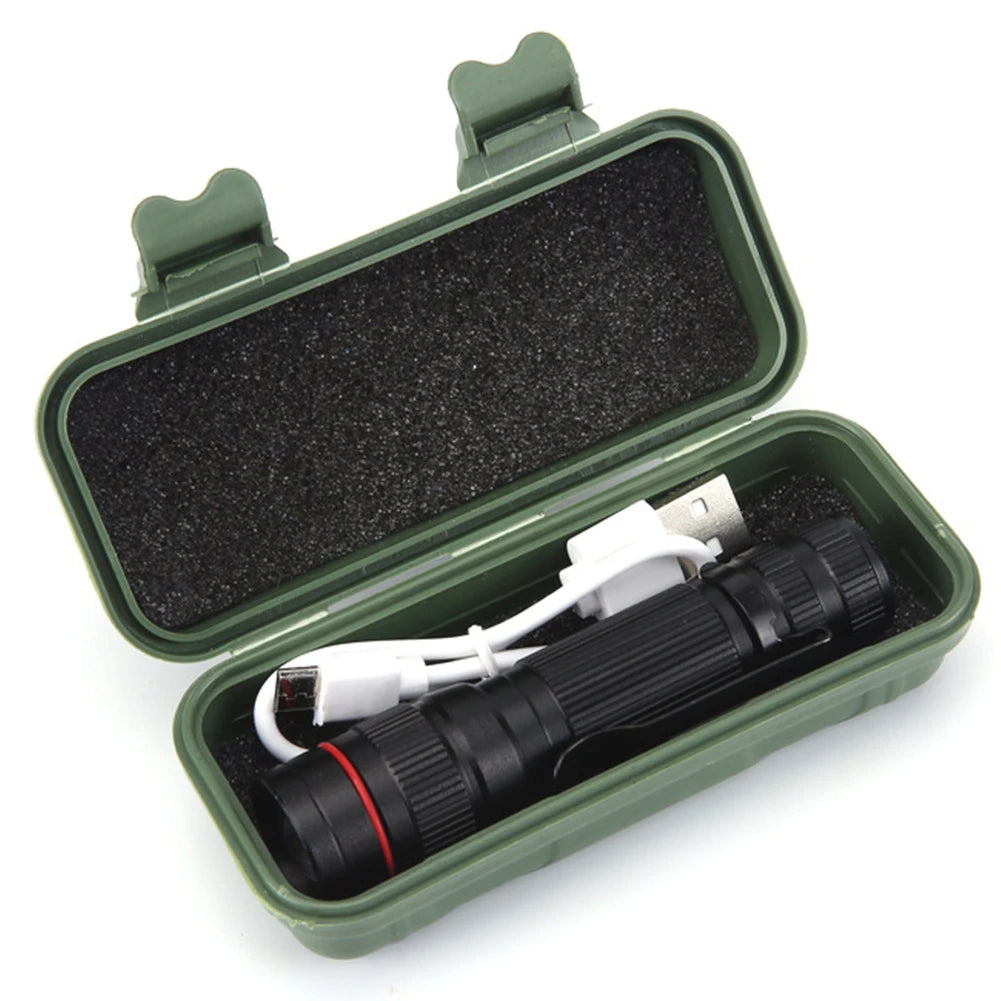 Emergency LED Flashlight Waterproof Portable Camping Light 300LM 600mAh