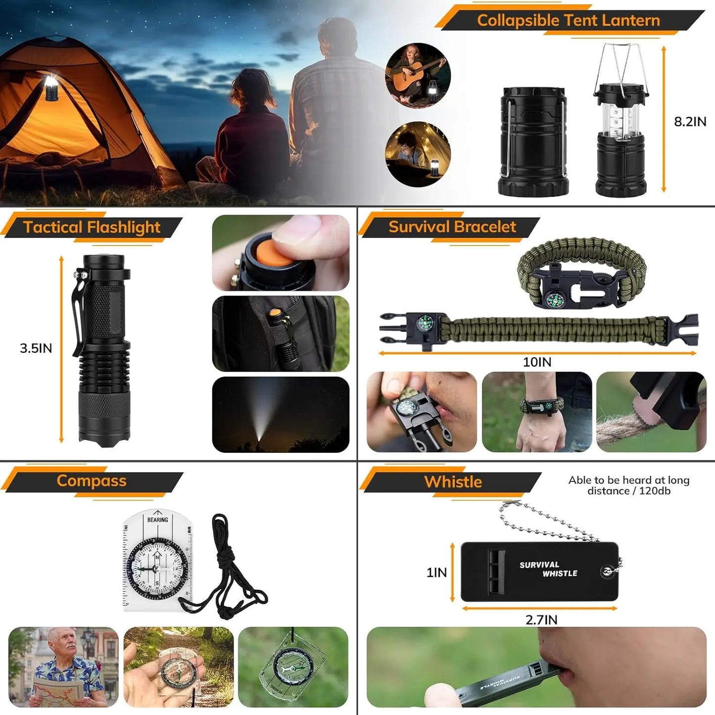 250-Piece Survival Kit With First Aid And Tactical Gear