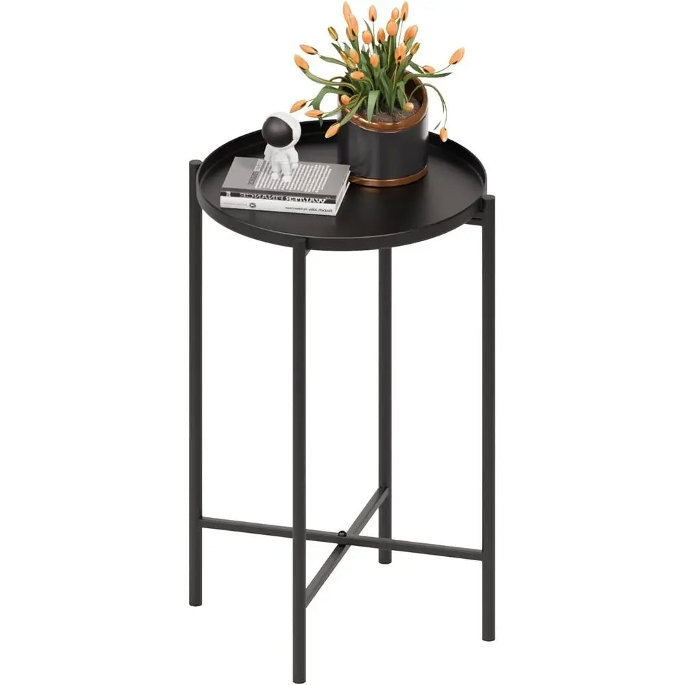 XMSJ Outdoor Metal Side Table With Removable Tray Waterproof
