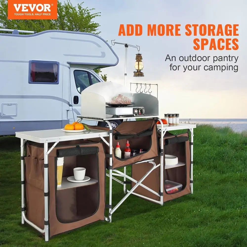 Camping Kitchen Table With Storage And Carry Bag Outdoor