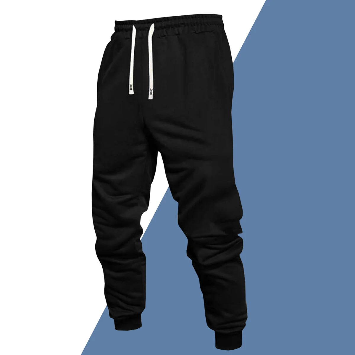 NONECN Men's Ankle Length Knit Jogger Pants for Four Seasons
