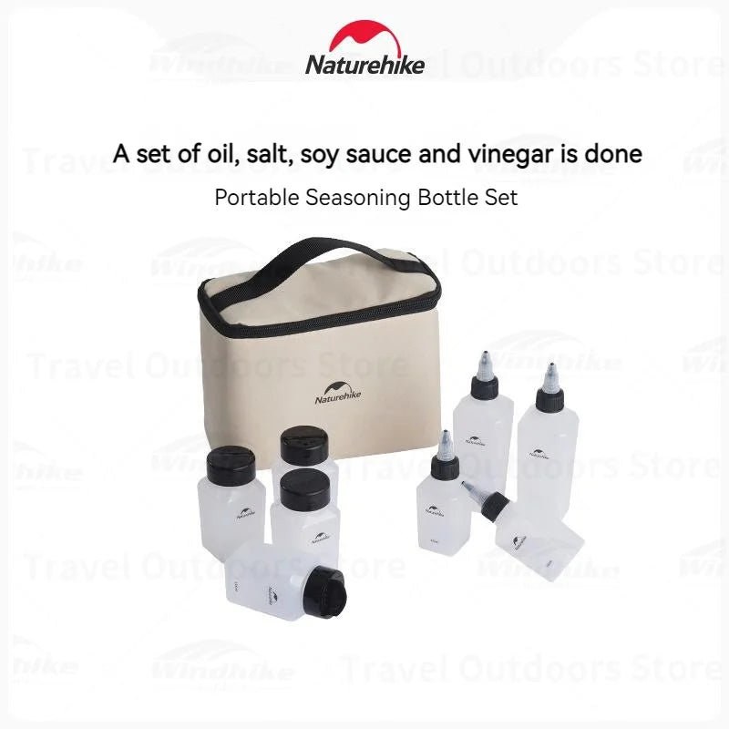 Naturehike Six-Piece Portable Seasoning Bottle Set with Bag