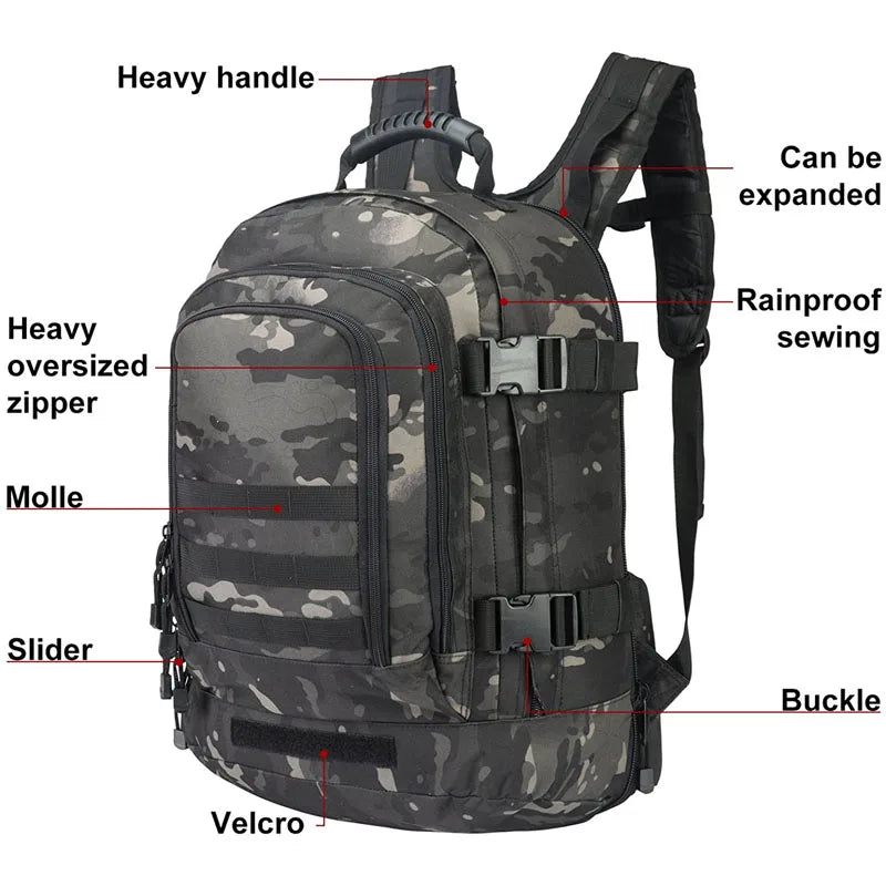 Unisex Camouflage Military Tactical Laptop Backpack Water Resistant