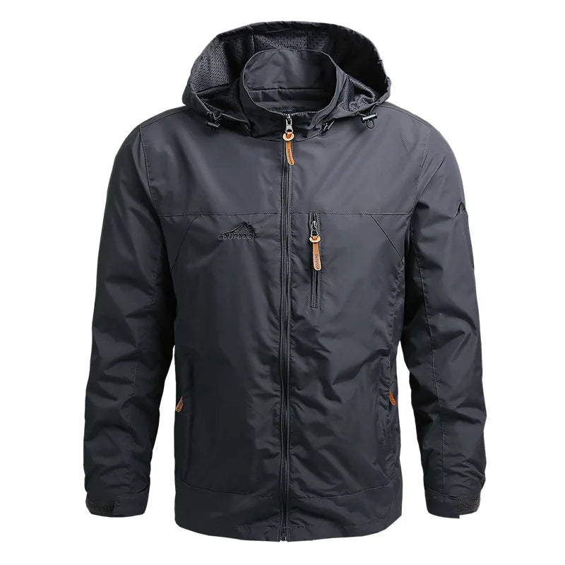NONECN Men's Tactical Windbreaker Waterproof Hooded Coat