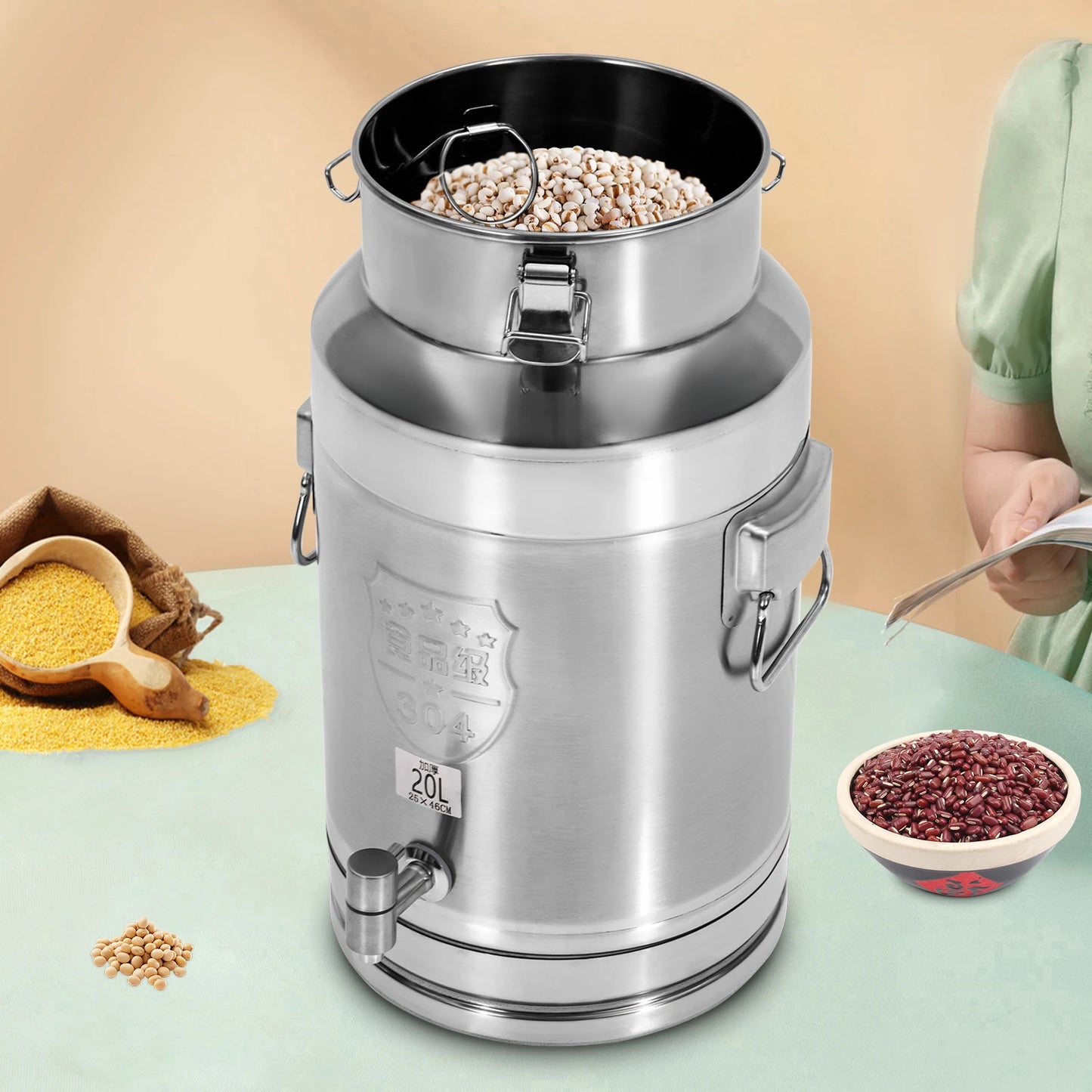 Food-Grade Stainless Steel Beverage Dispenser Leak-Proof