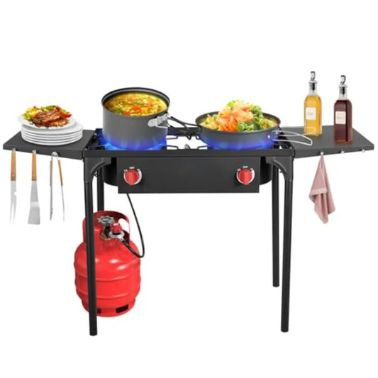 XMSJ Llamaviva 2 Burner Propane Outdoor Gas Stove With Regulator