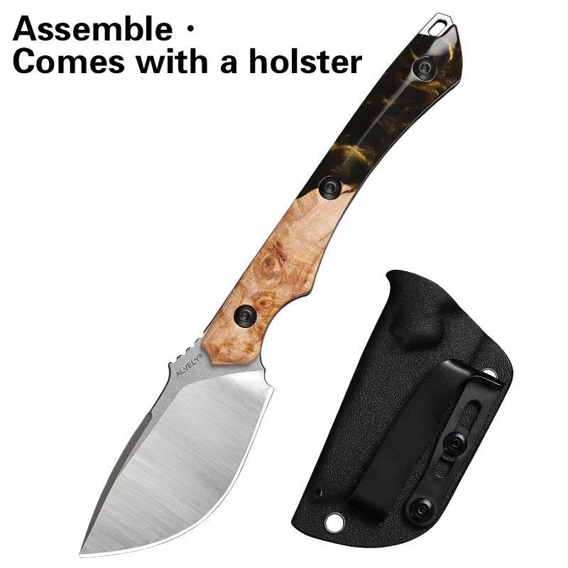 ALVELYDIY Fixed Blade Knife for Outdoor Survival and Camping
