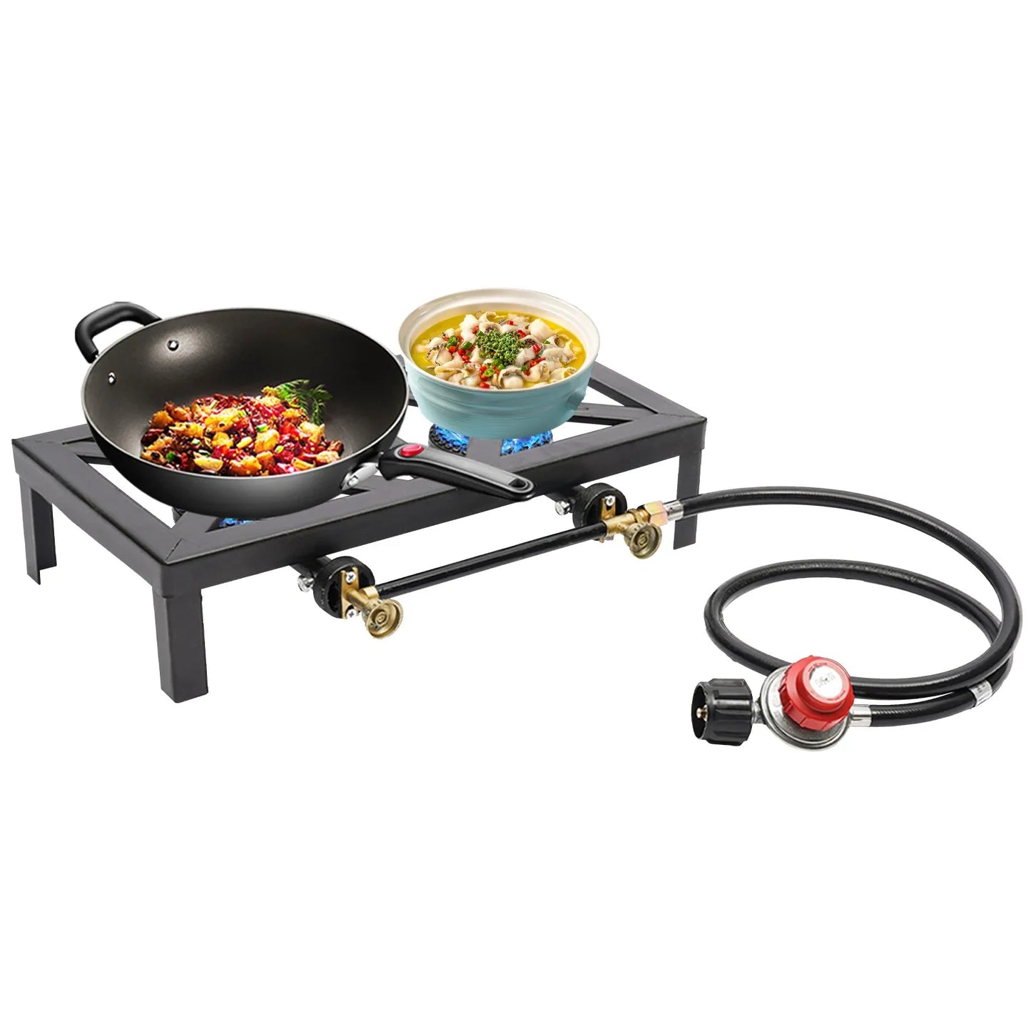 8000W Dual Burner Cast Iron Gas Camping Stove Portable