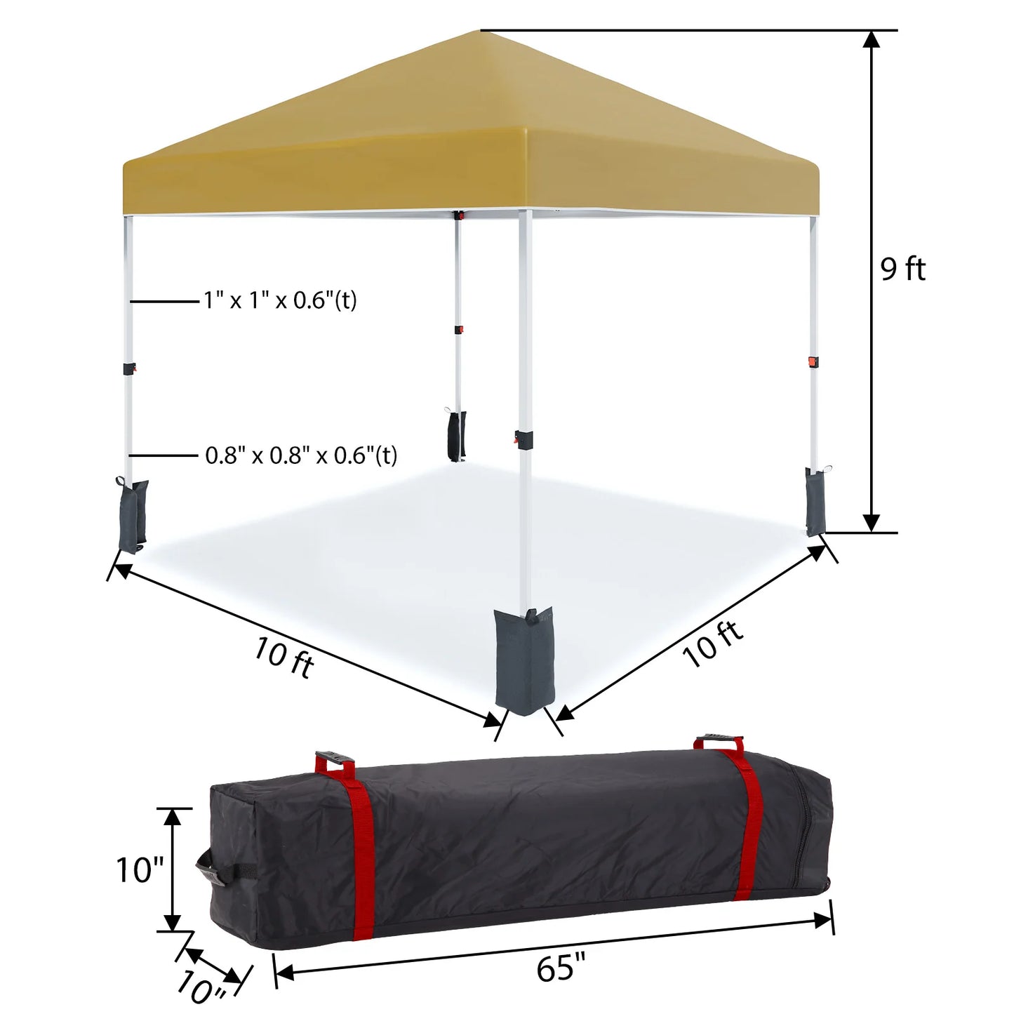 HiMISS Center Locking Canopy Tent Outdoor Portable Shelter