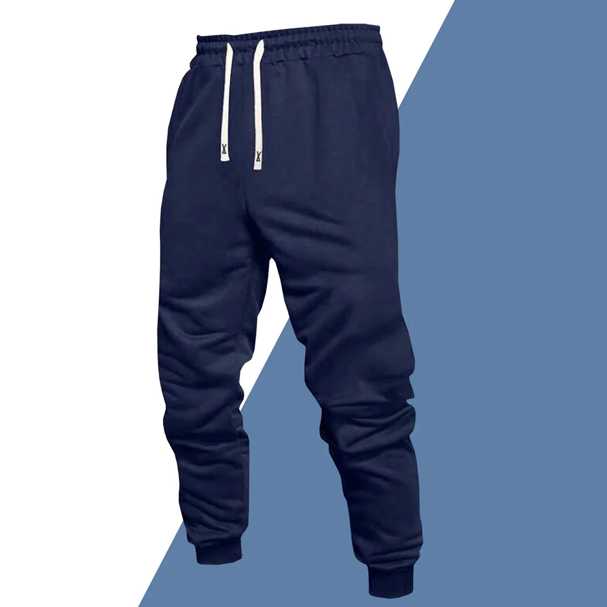 NONECN Men's Ankle Length Knit Jogger Pants for Four Seasons