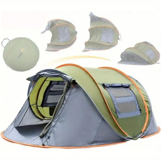 Camping Tent Pop Up Easy Setup With Double Doors Waterproof