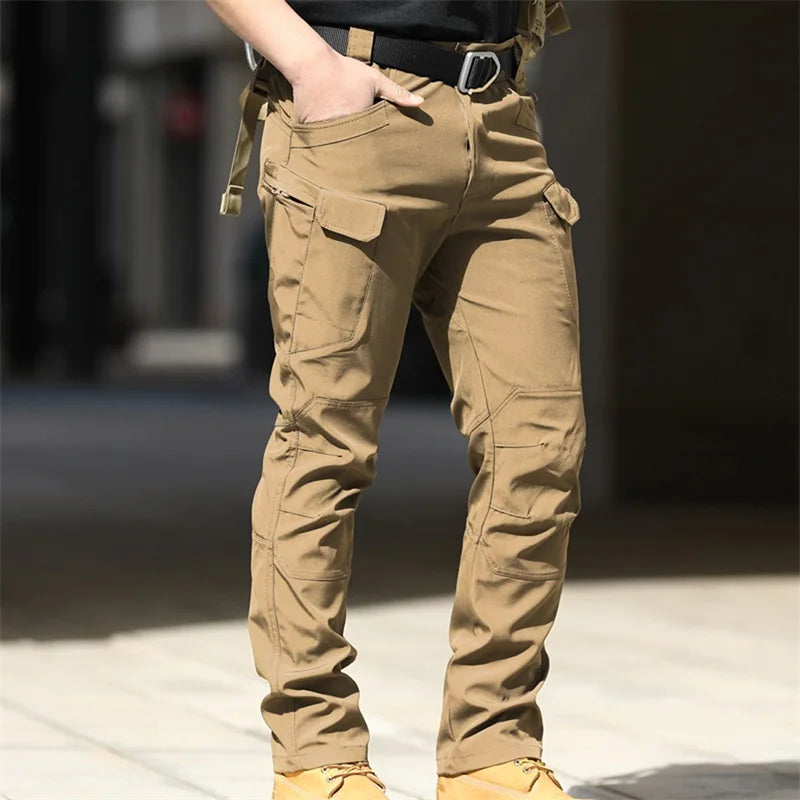 Hirigin Men's Cargo Pants Waterproof Multi Pockets Trousers