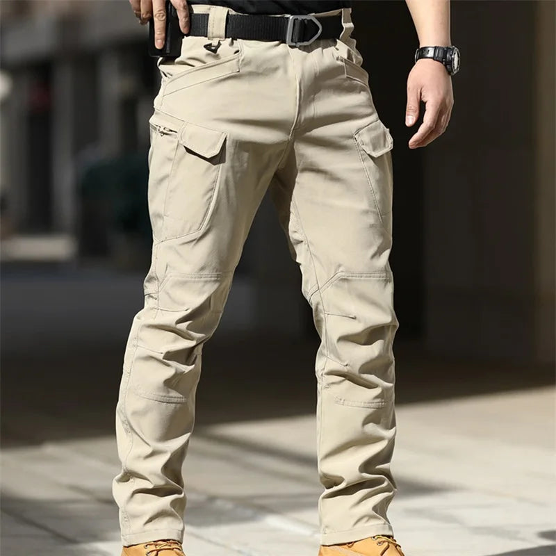 Hirigin Men's Cargo Pants Waterproof Multi Pockets Trousers