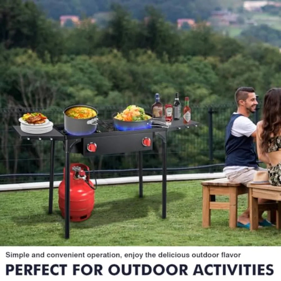 XMSJ Llamaviva 2 Burner Propane Outdoor Gas Stove With Regulator