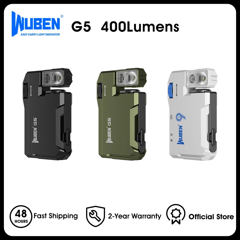 WUBEN G5 Rechargeable EDC Flashlight with RGB Light