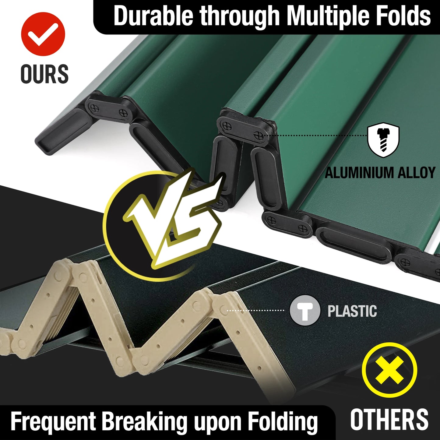 VILLEY Folding Camping Square Table with Carry Bag