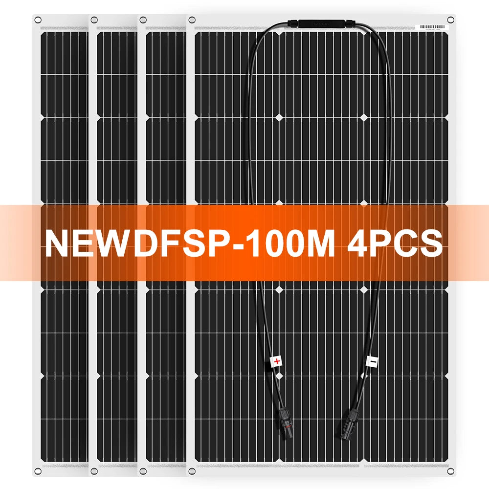 DOKIO Waterproof 100W Flexible Monocrystalline Solar Panel