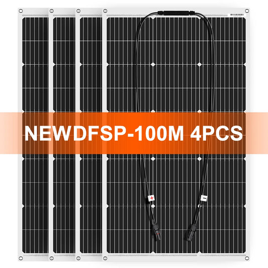DOKIO Waterproof 100W Flexible Monocrystalline Solar Panel