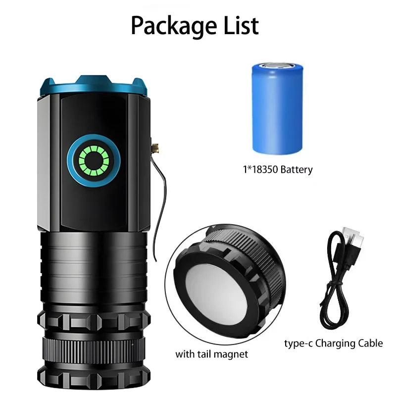 Powerful 5000mAh LED Flashlight Rechargeable Waterproof Tactical Lantern