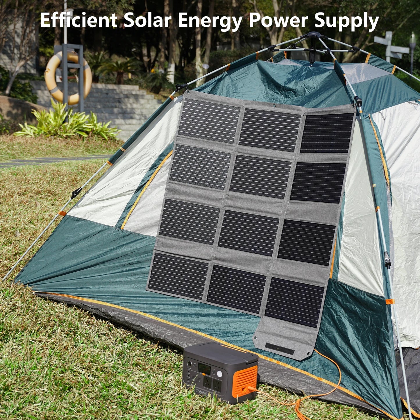 MHPOWOS 120W Foldable Solar Panel USB-C USB-A Outputs
