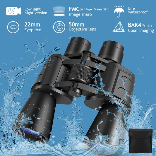 Professional HD Binoculars With BAK4 Prism For Long Range Waterproof