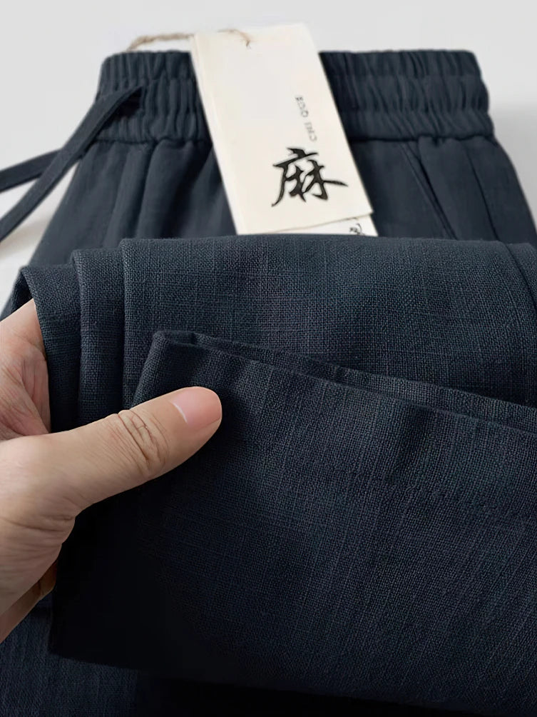 Men's Straight Wide Leg Cotton Linen Pants
