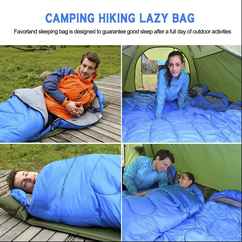 Camping Sleeping Bag Envelope Style For Outdoor Hiking And Travel