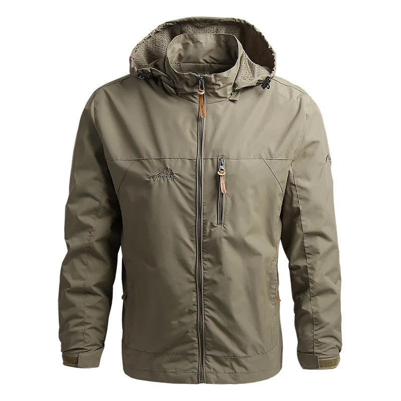 NONECN Men's Tactical Windbreaker Waterproof Hooded Coat