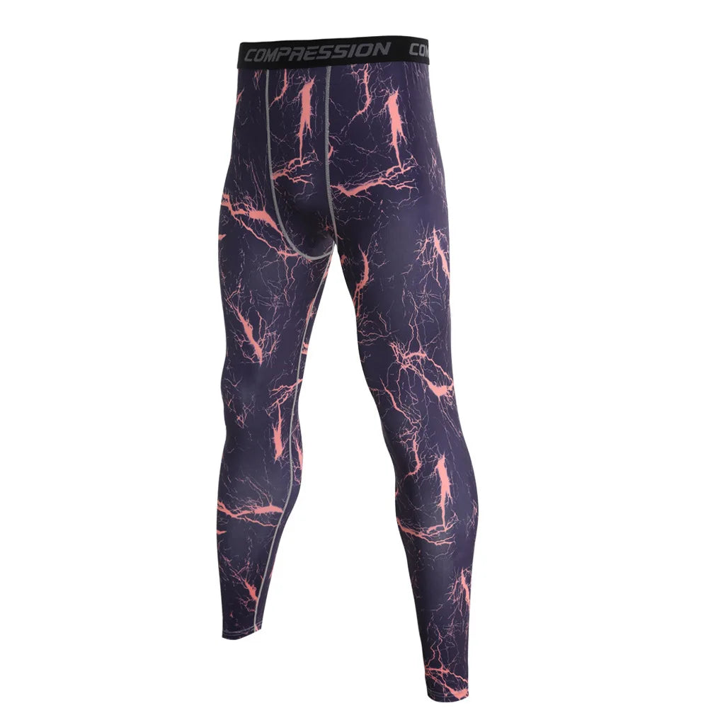 NONECN Men's Camouflage Running Compression Leggings