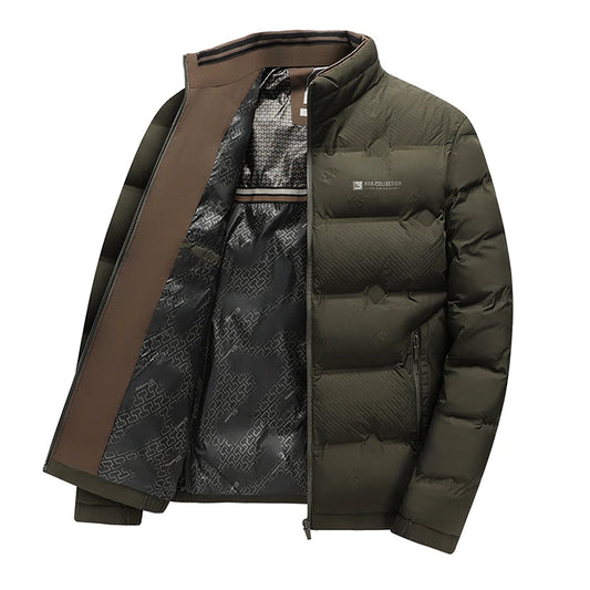 Mens Winter Windproof Cotton Padded Parka Jacket Warm