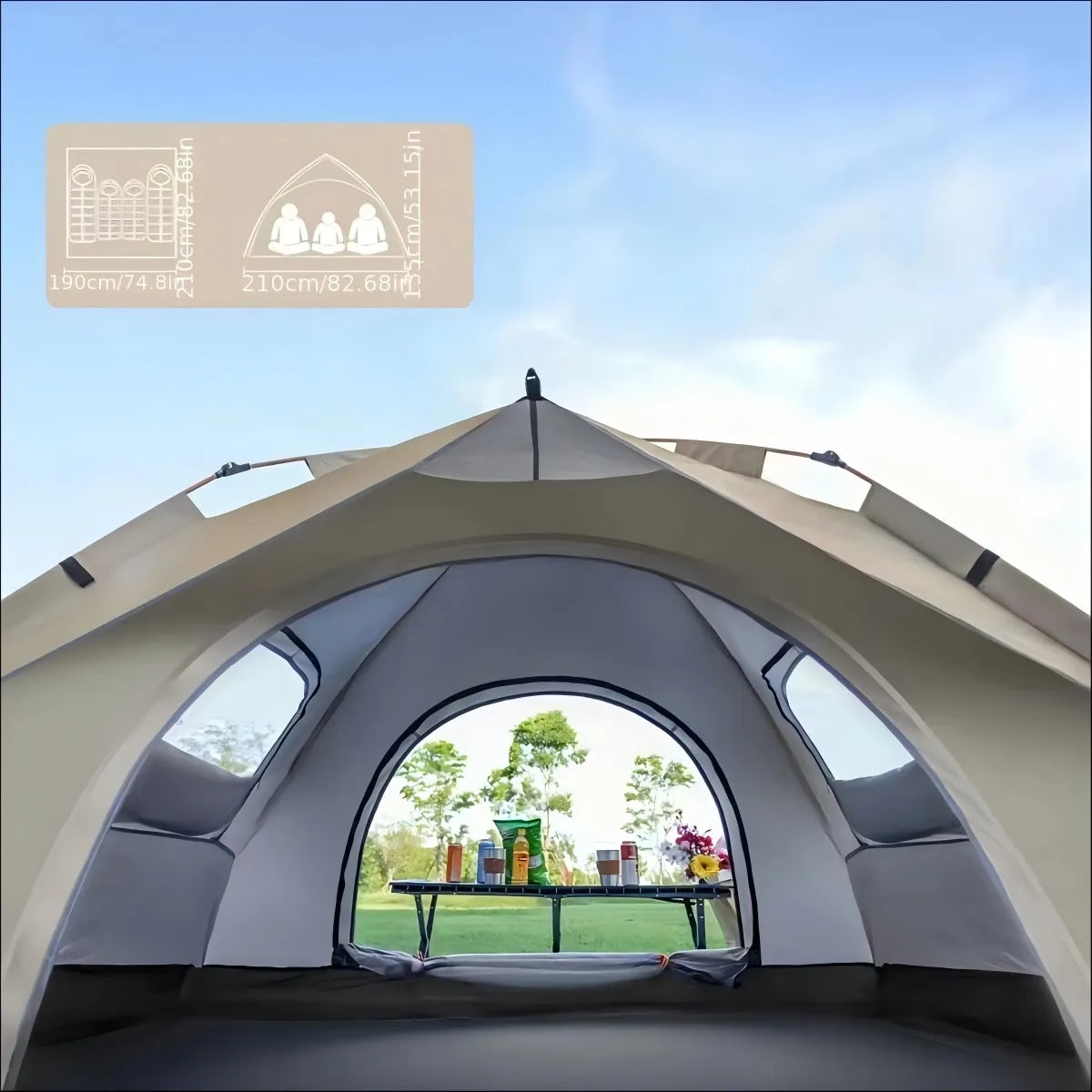 Pakicetus Compact Auto Tent Quick Setup All Weather Portable Shelter