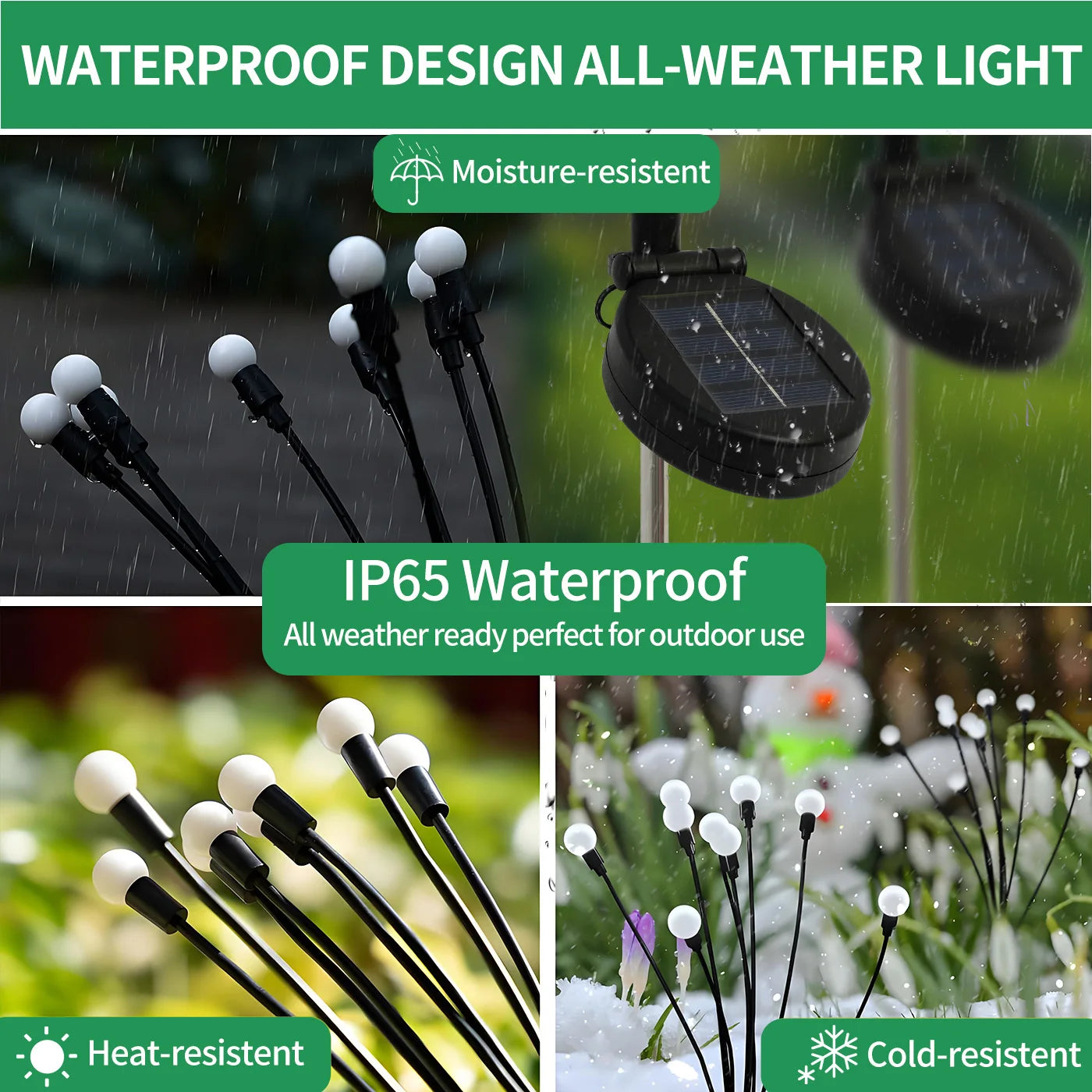 Eight-Head Solar Firefly Lights Outdoor Decorative Garden Pathway