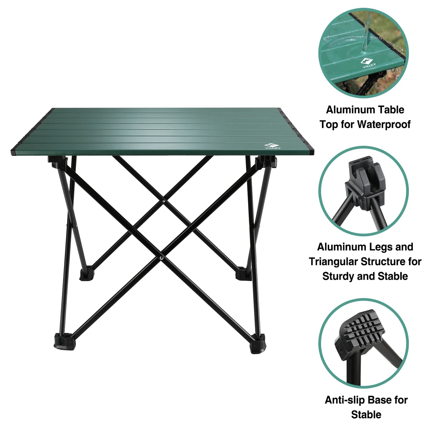 Villey Ultralight Portable Camping Side Table Aluminum Folding