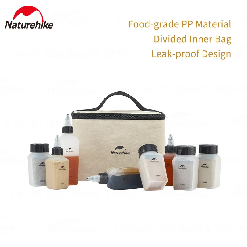 Naturehike Six-Piece Portable Seasoning Bottle Set with Bag