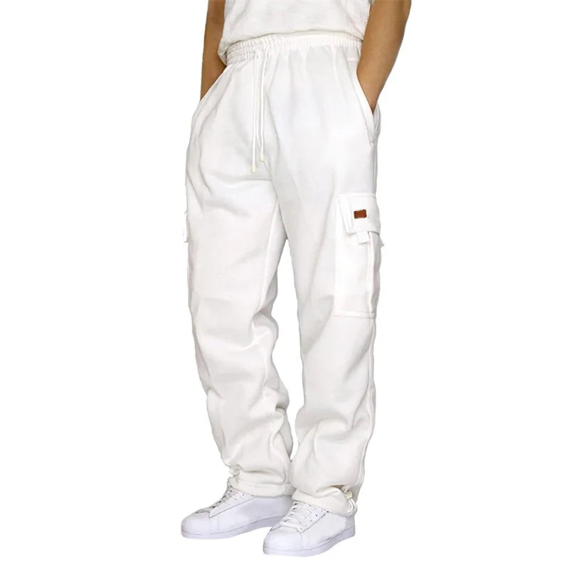 Hirigin Men's Loose Cargo Pants With Drawstring Waist Outdoor