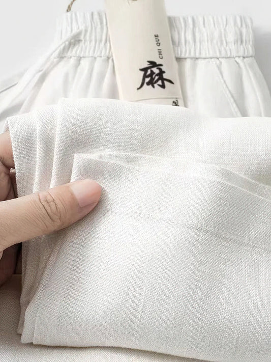 Men's Straight Wide Leg Cotton Linen Pants