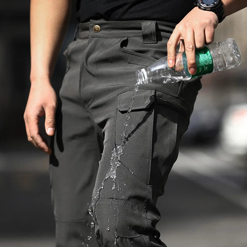 Hirigin Men's Cargo Pants Waterproof Multi Pockets Trousers
