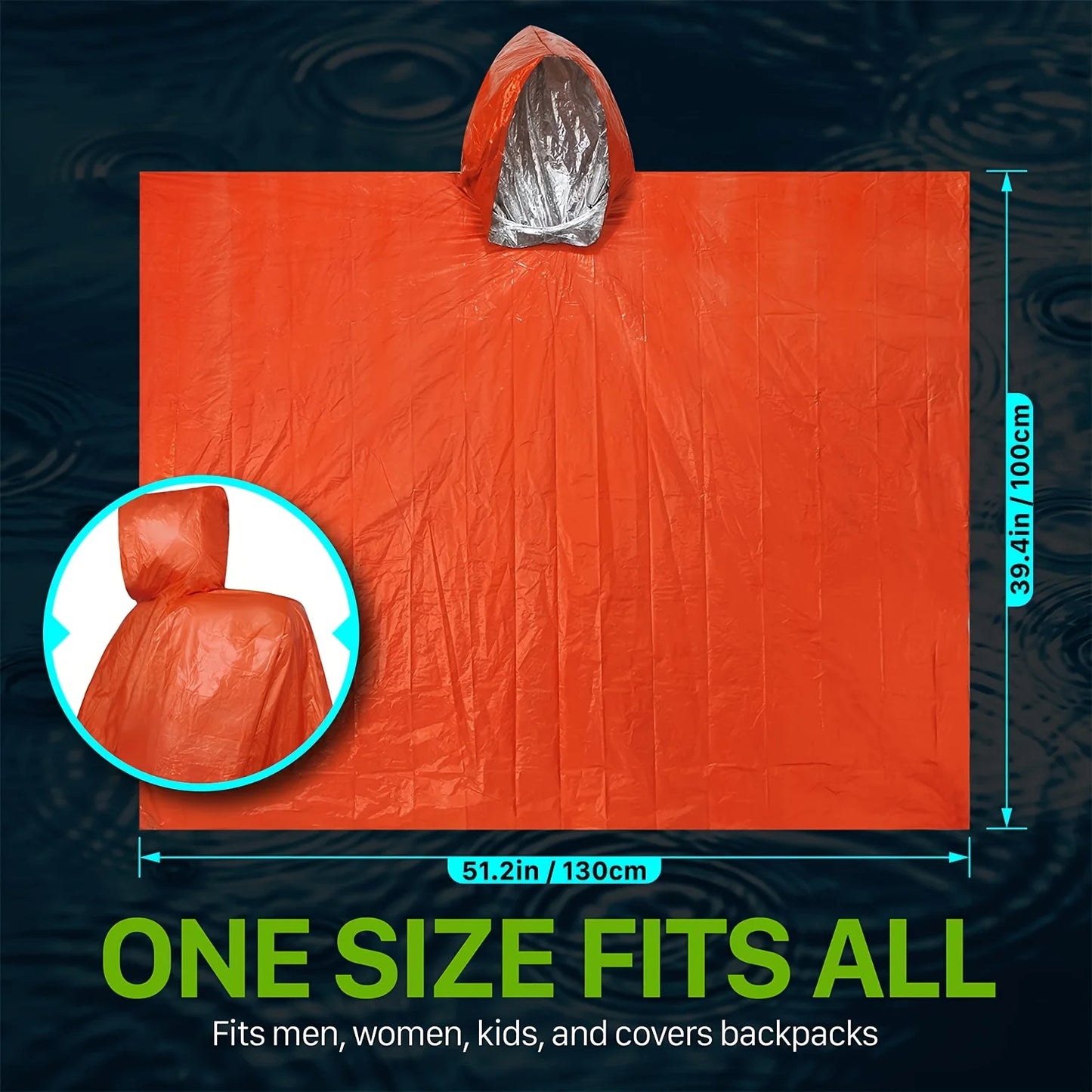Nine Piece Emergency Survival Kit With Thermal Bivvy And Poncho