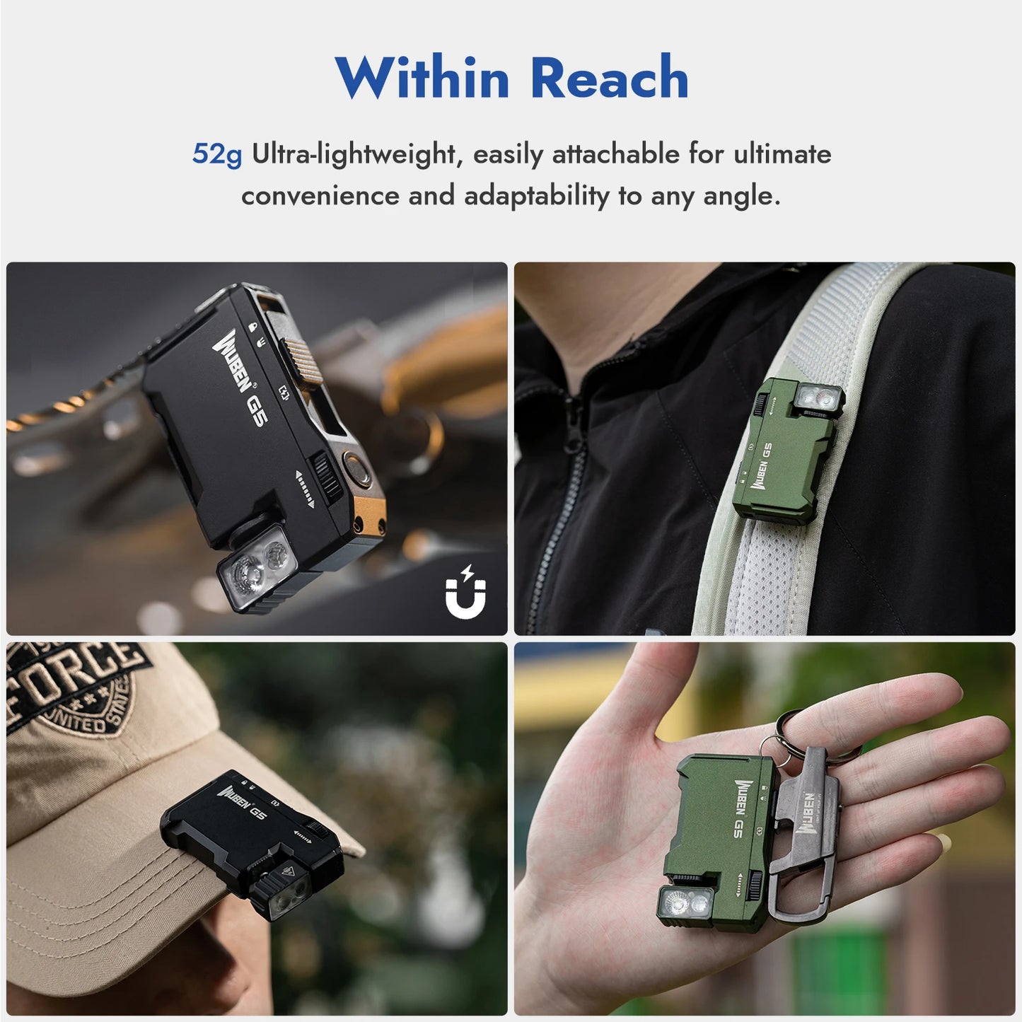 WUBEN G5 Rechargeable EDC Flashlight with RGB Light