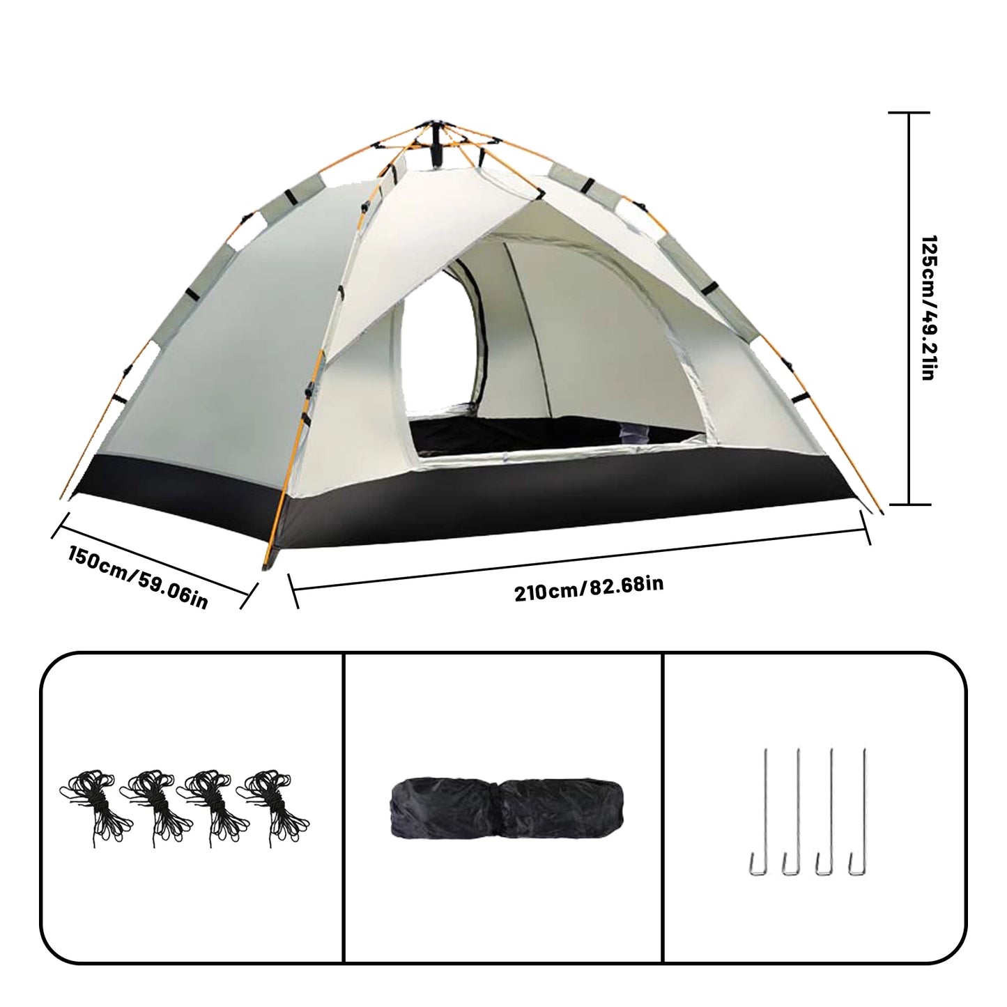 Pakicetus Compact Auto Tent Quick Setup All Weather Portable Shelter